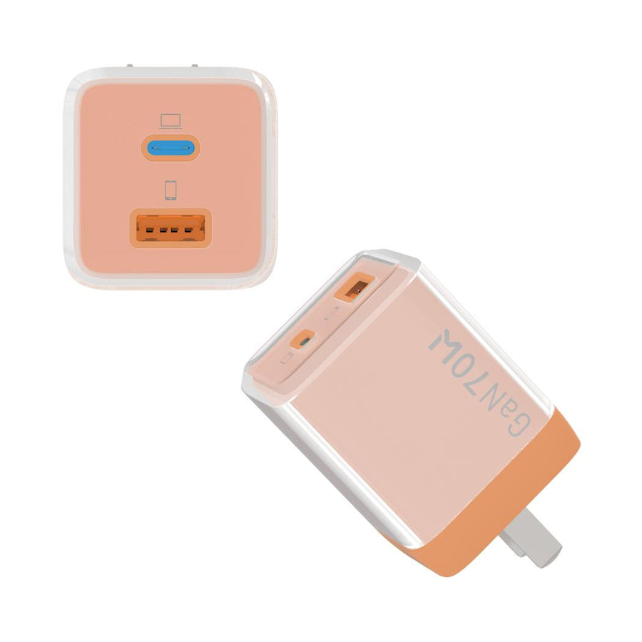 Glacier Cube Series 70W Fast Charger (US) Model: TM-70W-1C1A-US(Orange)