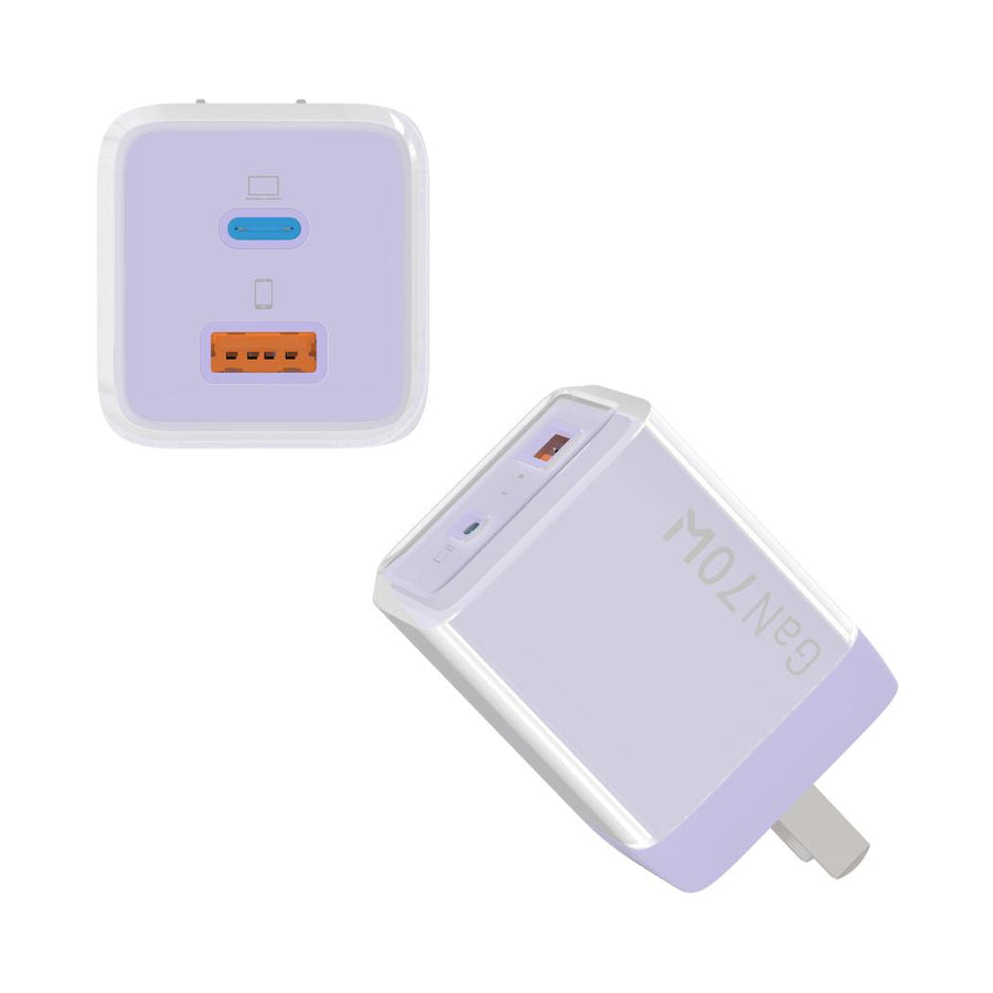 Glacier Cube Series 70W Fast Charger (US) Model: TM-70W-1C1A-US(Purple)