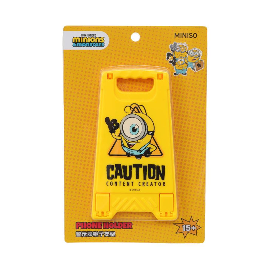 Minions and Monsters Caution Sign Phone Holder with Mirror