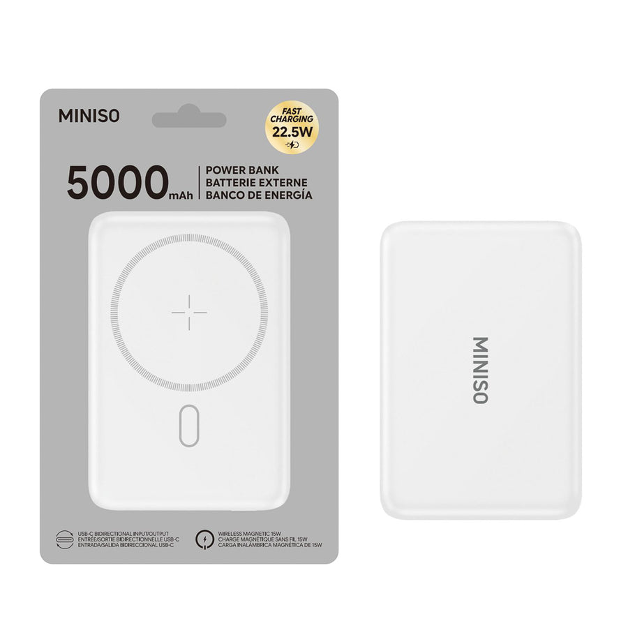 5000mAh Magnetic Fast Charging 22.5W Power Bank Model: X-C05(White)