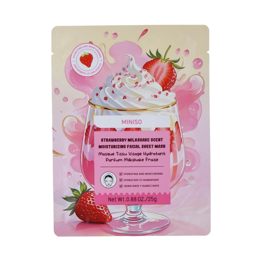 Strawberry Milkshake Scent Moisturizing Facial Sheet Mask