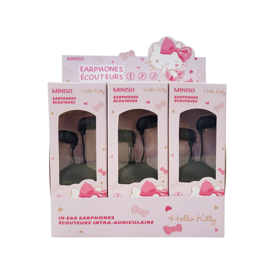 Hello Kitty In-Ear Earphones with Oval Storage Case  (Black)