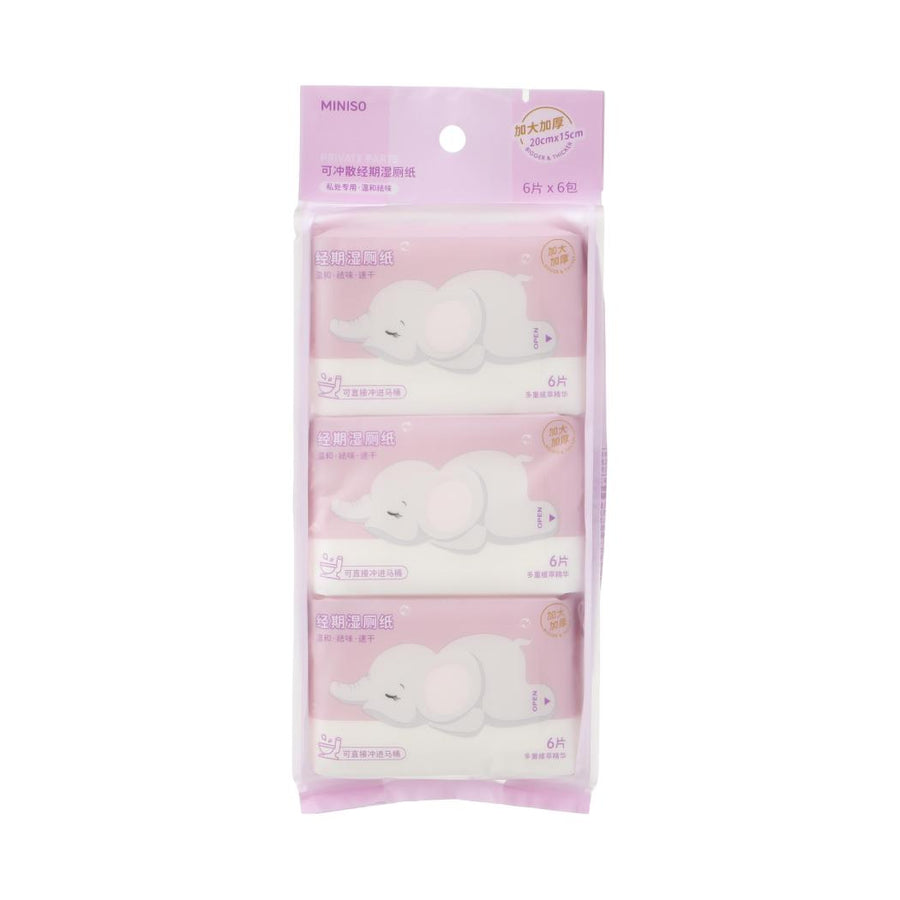Women's Mini Flushable Wipes (6 Packs of 6)