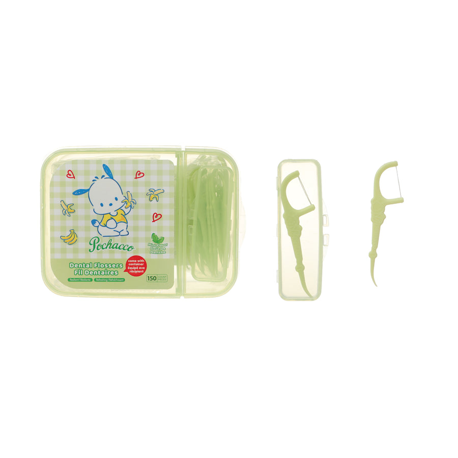 Pochacco Extra Fine Mint Flavor Dental Flossers (Family Pack, 150 Count)