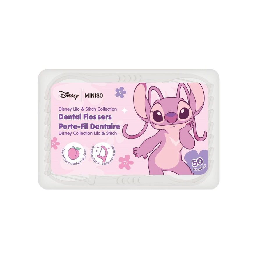 Disney Lilo & Stitch Collection Peach Flavor Thin Smooth Dental Flossers (50 Count)
