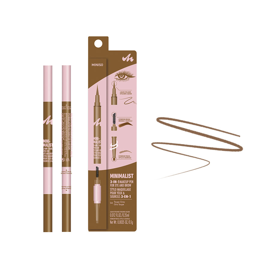 Minimalist 3-in-1 Makeup Pen for Eye and Brow (04 Taupe Gray)