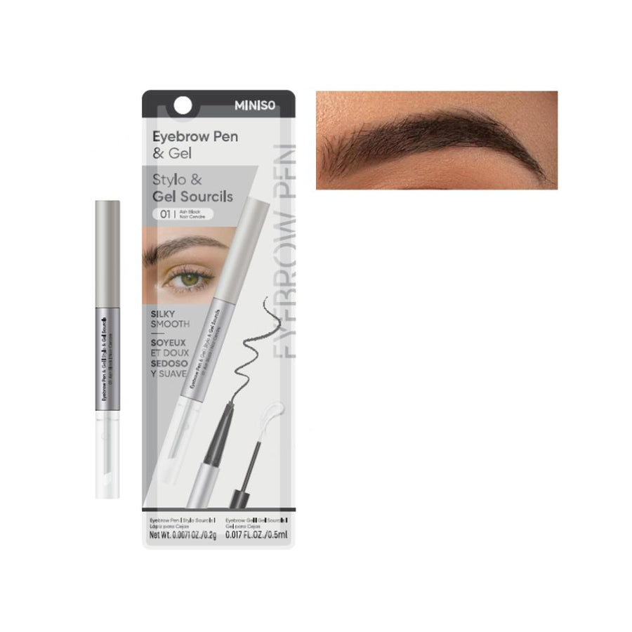 Eyebrow Pen & Gel (01 Ash Black)