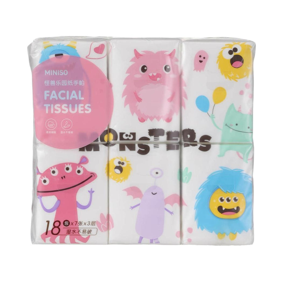 MINISO Monster Paradise Collection Scented Facial Tissues (18 Packs)