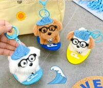 Beret Glasses Surfing Dog Ba Charm
