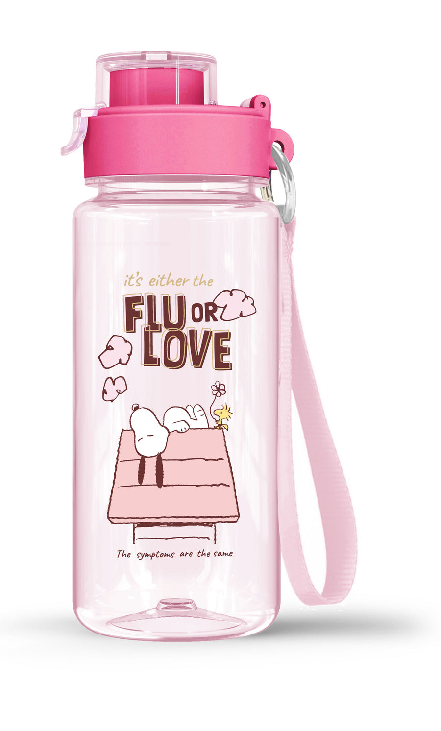 Snoopy Collection Plastic Bottle with Strap 640mL(Pink)