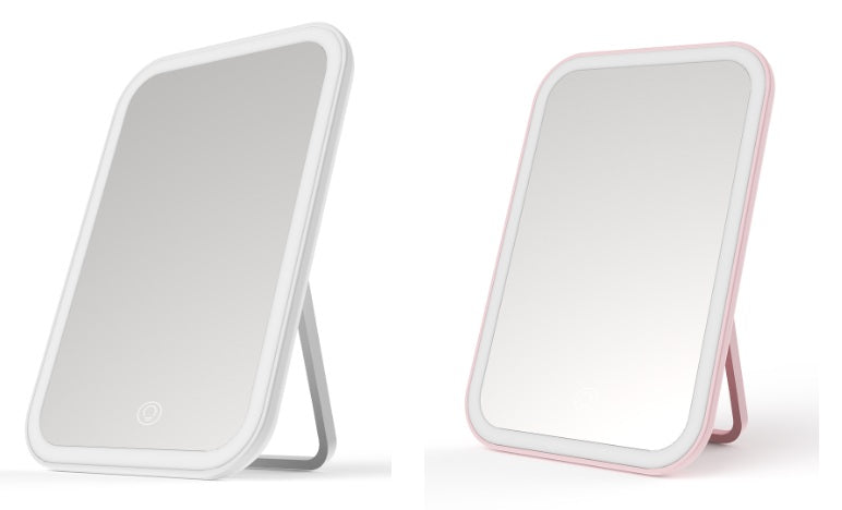 Square LED Vanity Mirror CA7302 Dual Power Supply (Pink)