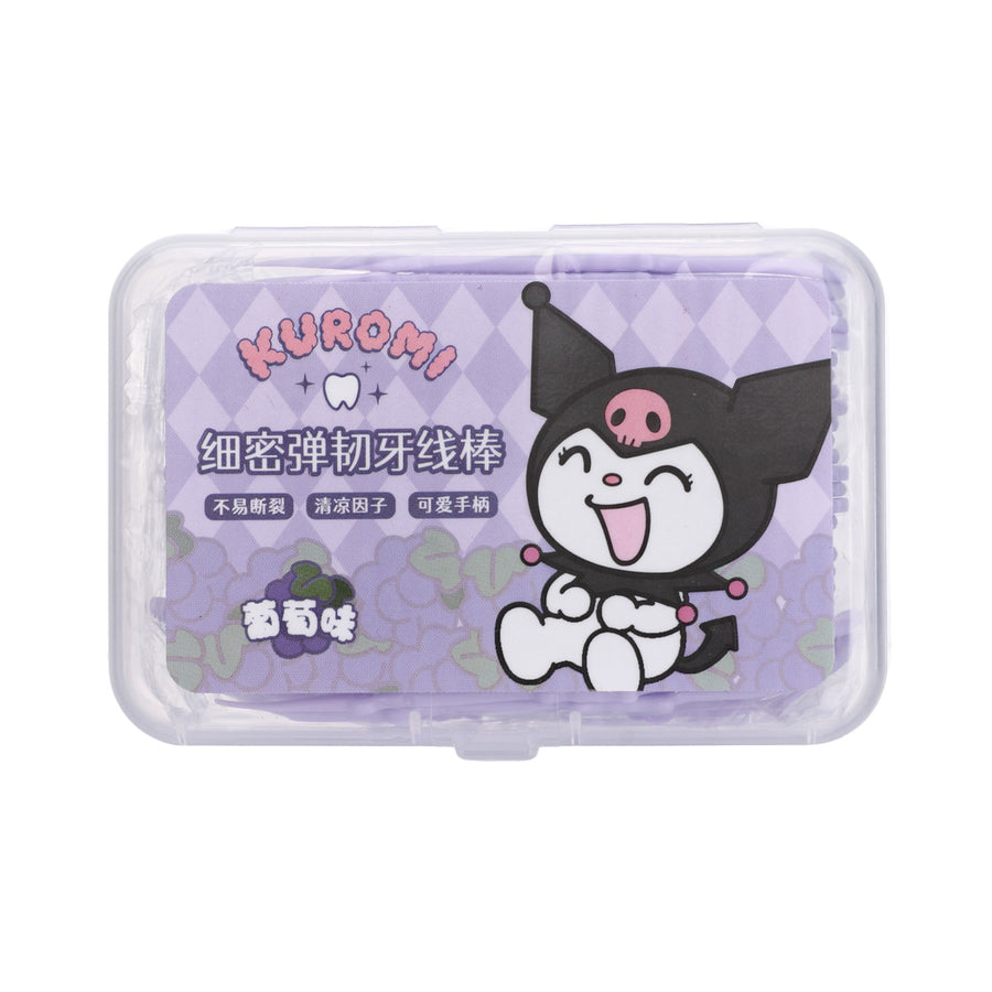 Kuromi Macromolecule Grape Flavor Dental Flossers (50 Count)