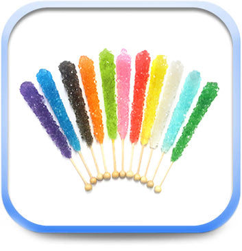 ROCK CANDY ON A STICK, ASSORTED (BLUE RASP, COTTON CANDY, WATERMELON, CHERRY, GRAPE, STRAWBERRY, WHITE)