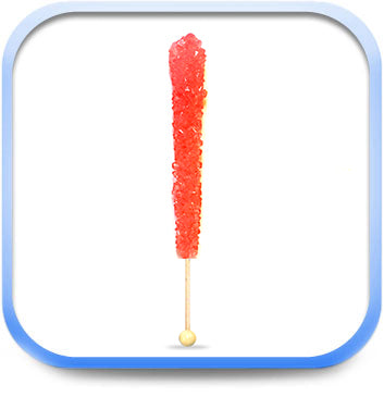 ROCK CANDY ON A STICK, RED (STRAWBERRY)
