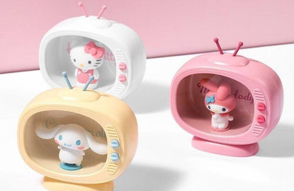 MINISO x Sanrio collaboration product: Sanrio characters inside small televisions, figurines 