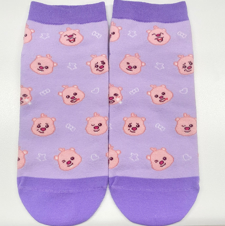 Zanmang Loopy Collection Ankle Socks (1 Pair)(Purple)