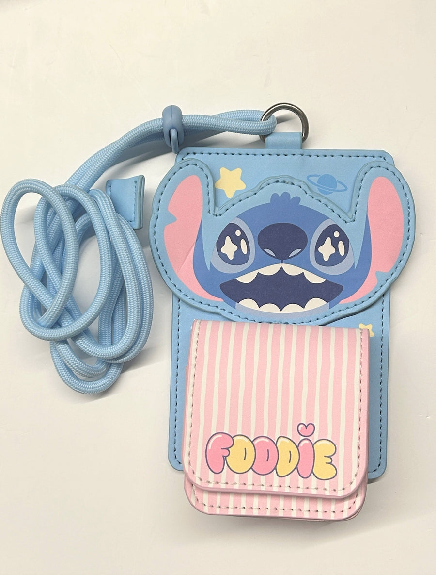Disney Stitch Dinner Party Collection Card Holder with Earphone Case